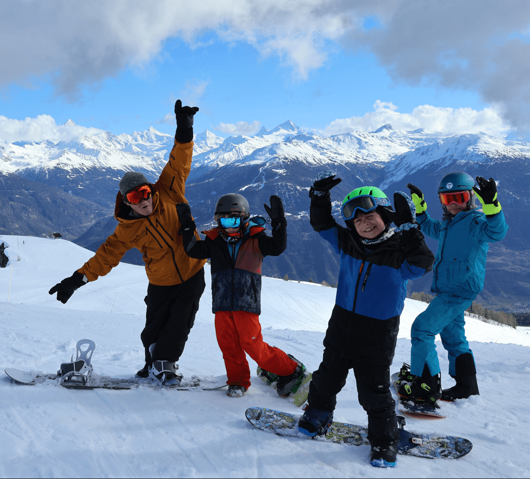 Semi-Private snowboarding lessons in Crans-Montana with Enjoy the ride Snowboard School