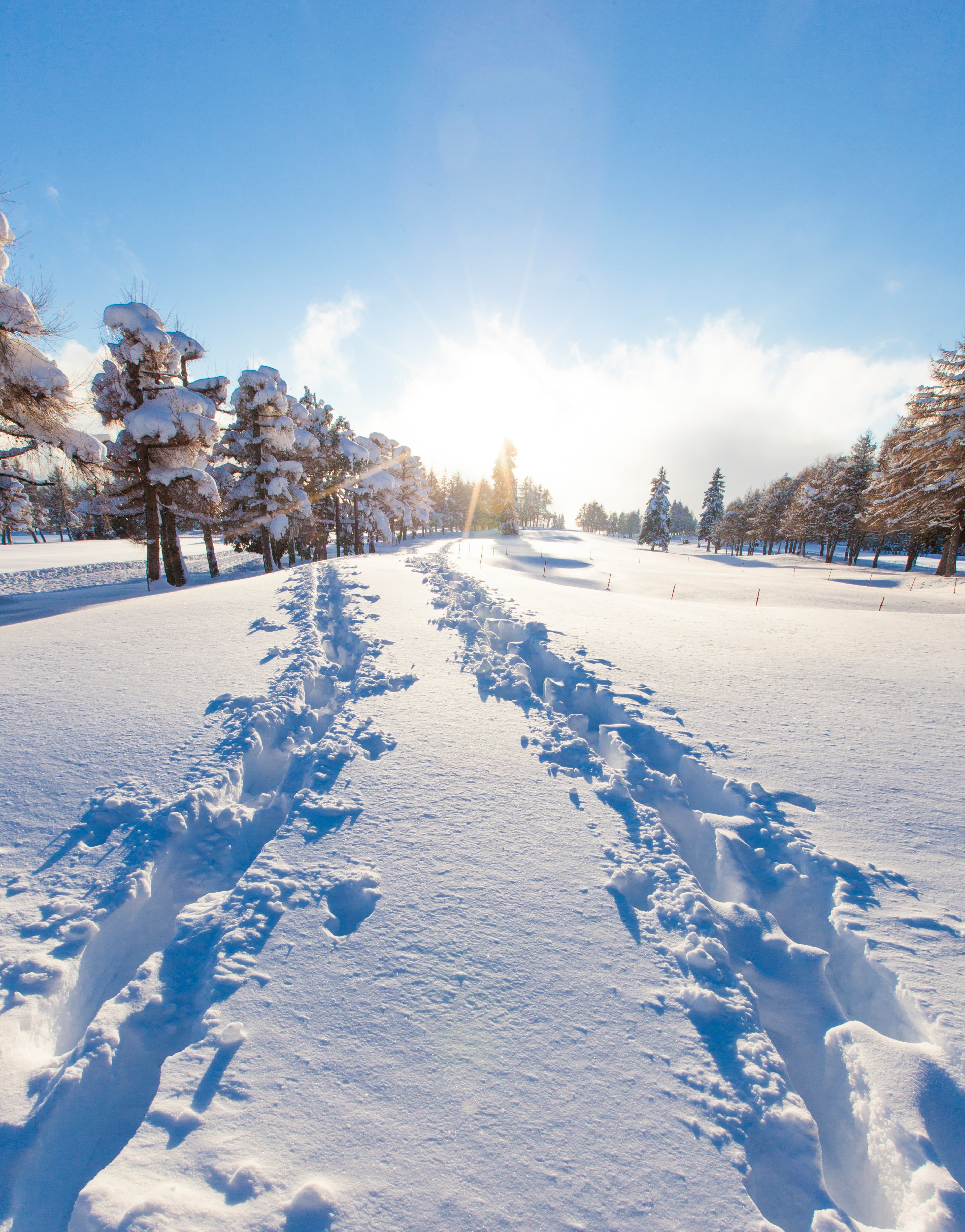 Fresh snow tracks Crans-Montana